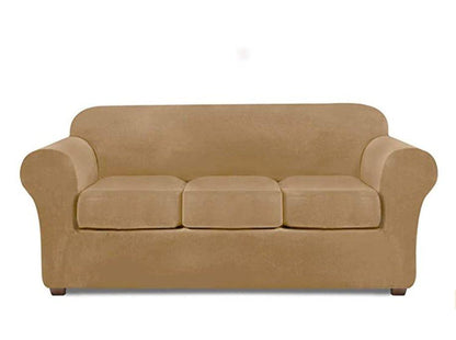 Modern Velvet Loveseat/ 3 Seat Covers for 2/3 Cushion Couch Covers for Sofa Stretch Couch Covers 3 Piece Loveseat Slipcover for Loveseats with 2 /3 Cushions Furniture Protector Machine Washable - iskix.com