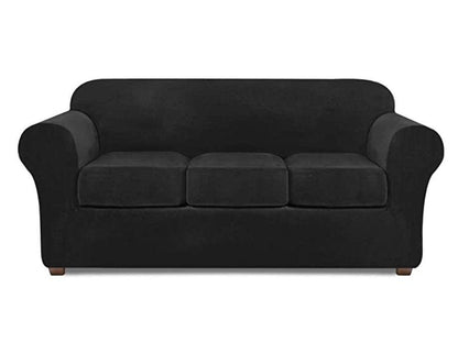 Modern Velvet Loveseat/ 3 Seat Covers for 2/3 Cushion Couch Covers for Sofa Stretch Couch Covers 3 Piece Loveseat Slipcover for Loveseats with 2 /3 Cushions Furniture Protector Machine Washable - iskix.com